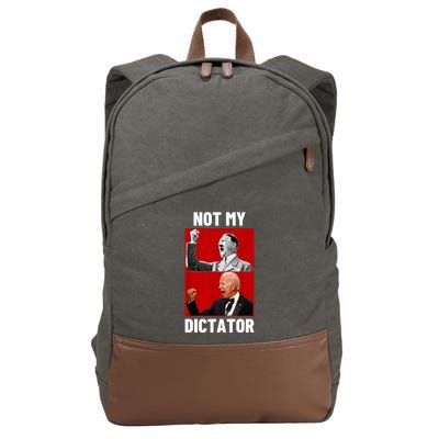 PedoHitler Not My Dictator Funny Joe Biden Cotton Canvas Backpack