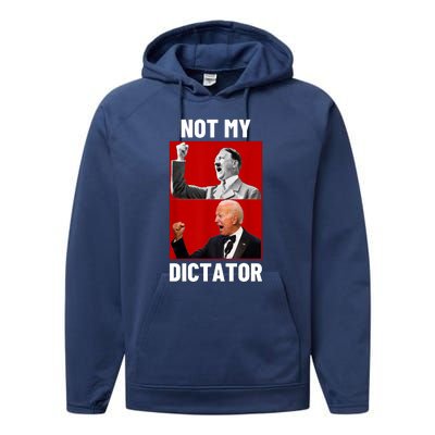 PedoHitler Not My Dictator Funny Joe Biden Performance Fleece Hoodie