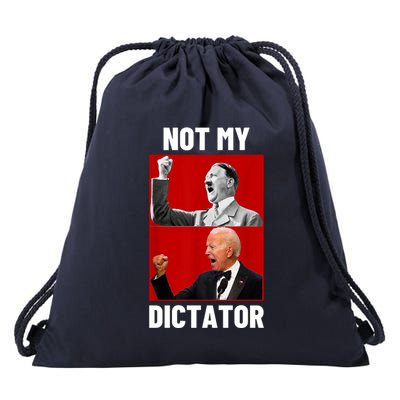 PedoHitler Not My Dictator Funny Joe Biden Drawstring Bag