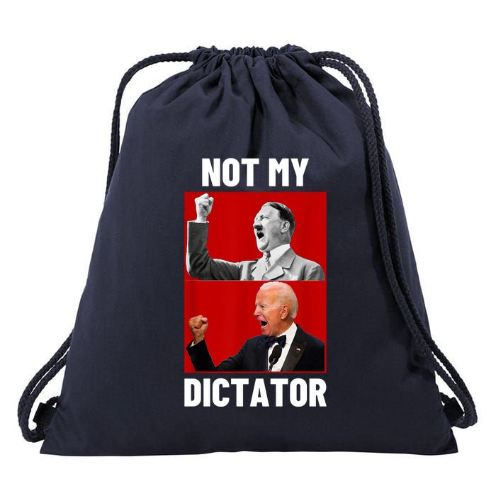 PedoHitler Not My Dictator Funny Joe Biden Drawstring Bag