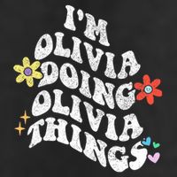 Personalized Name Mothers Day Outfit For Women Retro Groovy Im Olivia Doing Olivia Things Funny Moth Beanie