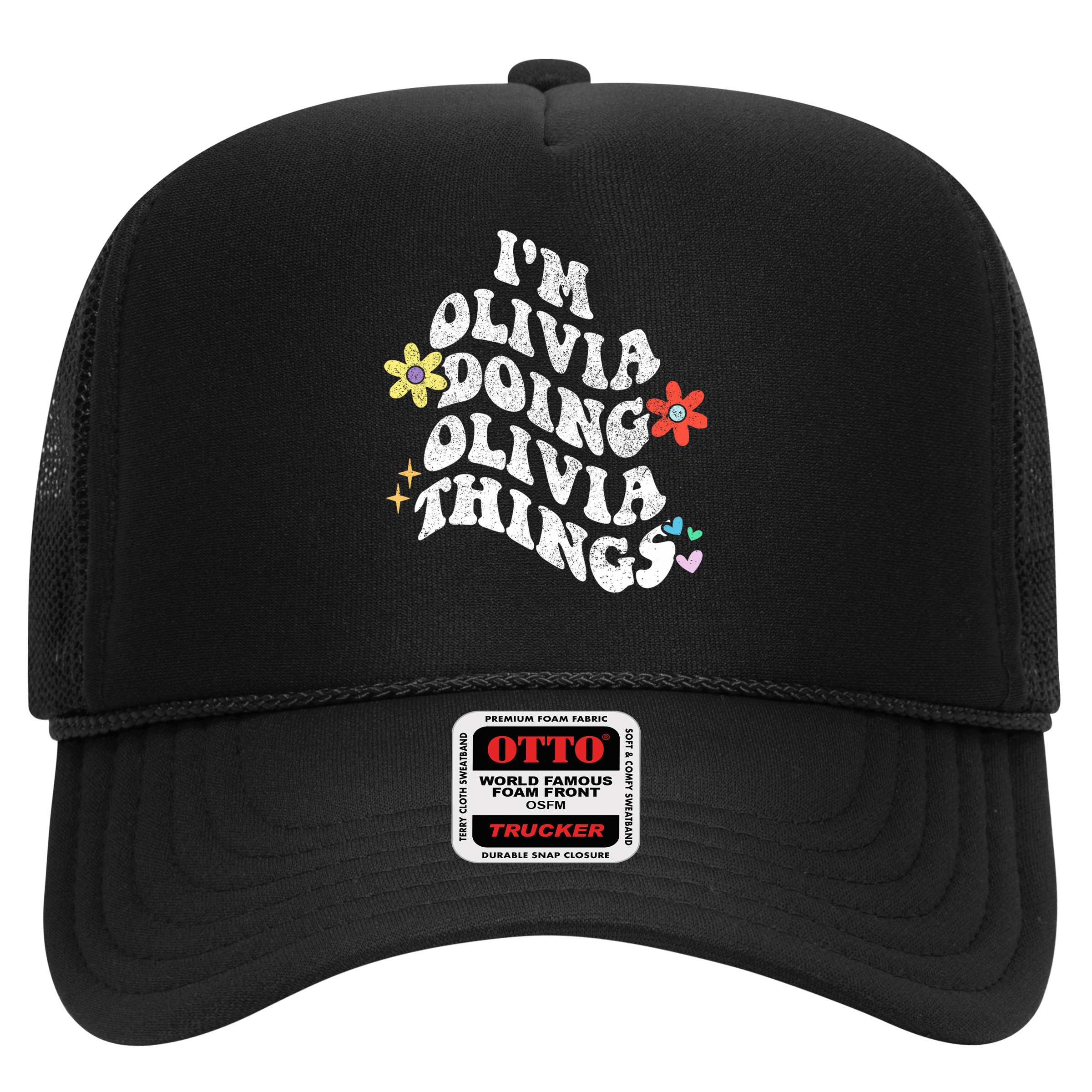 Personalized Name Mothers Day Outfit For Women Retro Groovy Im Olivia Doing Olivia Things Funny Moth Hat