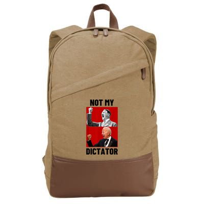 PedoHitler Not My Dictator Funny Joe Biden Cotton Canvas Backpack