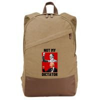 PedoHitler Not My Dictator Funny Joe Biden Cotton Canvas Backpack