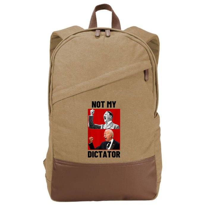 PedoHitler Not My Dictator Funny Joe Biden Cotton Canvas Backpack