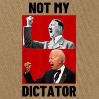 PedoHitler Not My Dictator Funny Joe Biden Cotton Canvas Backpack
