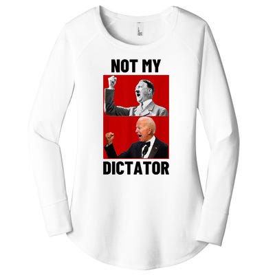 PedoHitler Not My Dictator Funny Joe Biden Women's Perfect Tri Tunic Long Sleeve Shirt