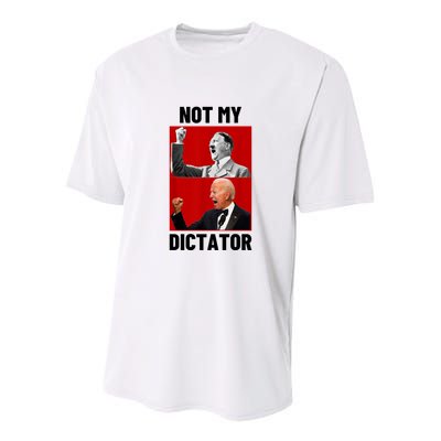 PedoHitler Not My Dictator Funny Joe Biden Youth Performance Sprint T-Shirt