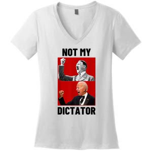 PedoHitler Not My Dictator Funny Joe Biden Women's V-Neck T-Shirt