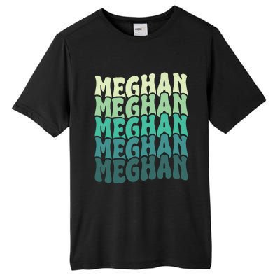 Personalized Name Meghan I Love Meghan Groovy 80S Tall Fusion ChromaSoft Performance T-Shirt