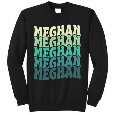 Personalized Name Meghan I Love Meghan Groovy 80S Tall Sweatshirt