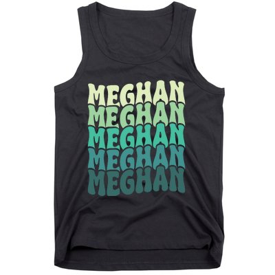 Personalized Name Meghan I Love Meghan Groovy 80S Tank Top