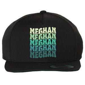 Personalized Name Meghan I Love Meghan Groovy 80S Wool Snapback Cap