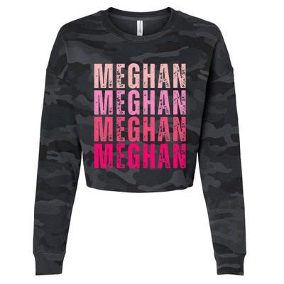 Personalized Name Meghan I Love Meghan Cropped Pullover Crew