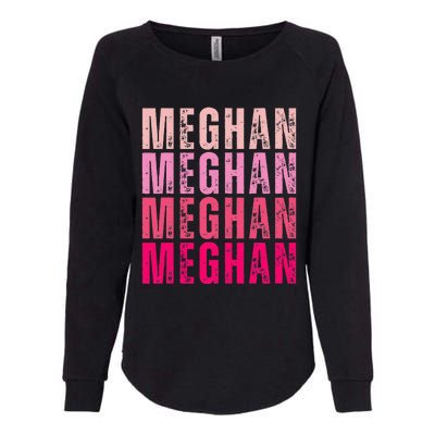 Personalized Name Meghan I Love Meghan Womens California Wash Sweatshirt