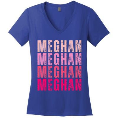 Personalized Name Meghan I Love Meghan Women's V-Neck T-Shirt