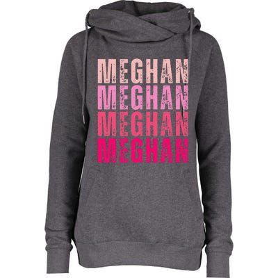 Personalized Name Meghan I Love Meghan Womens Funnel Neck Pullover Hood