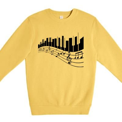 Piano Notes Musical Premium Crewneck Sweatshirt