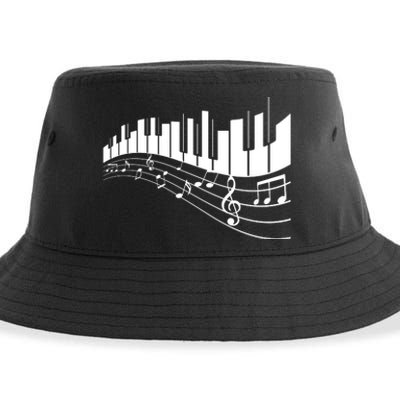 Piano Notes Musical Sustainable Bucket Hat