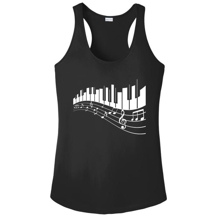 Piano Notes Musical Ladies PosiCharge Competitor Racerback Tank