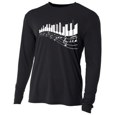 Piano Notes Musical Cooling Performance Long Sleeve Crew