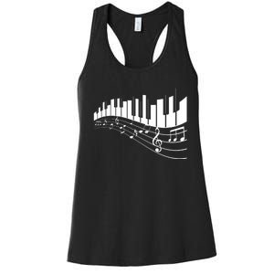 Piano Notes Musical Women's Racerback Tank