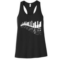 Piano Notes Musical Women's Racerback Tank