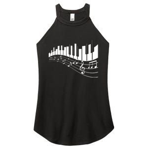 Piano Notes Musical Women's Perfect Tri Rocker Tank