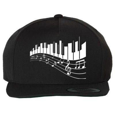 Piano Notes Musical Wool Snapback Cap