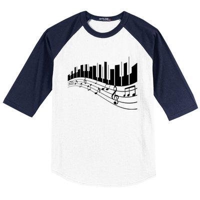 Piano Notes Musical Baseball Sleeve Shirt