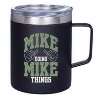 Personalized Name Mike Men's Black Mike Birthday 12oz Stainless Steel Coffee Mug