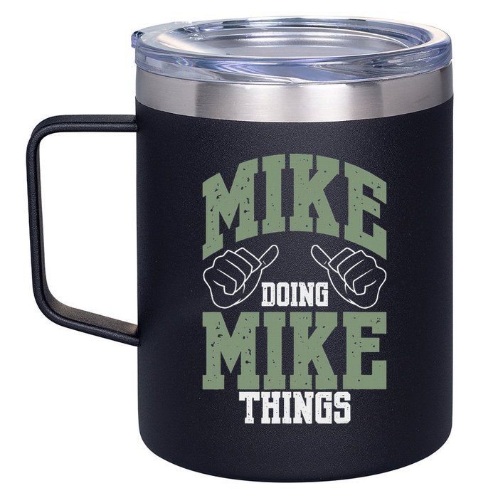 Personalized Name Mike Men's Black Mike Birthday 12oz Stainless Steel Coffee Mug