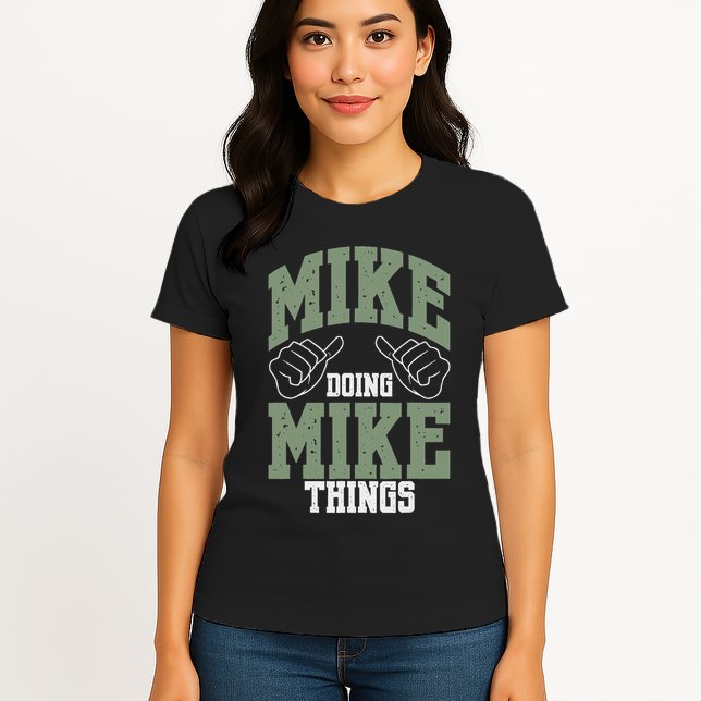 Personalized Name Mike Men's Black Mike Birthday Womens T-Shirt
