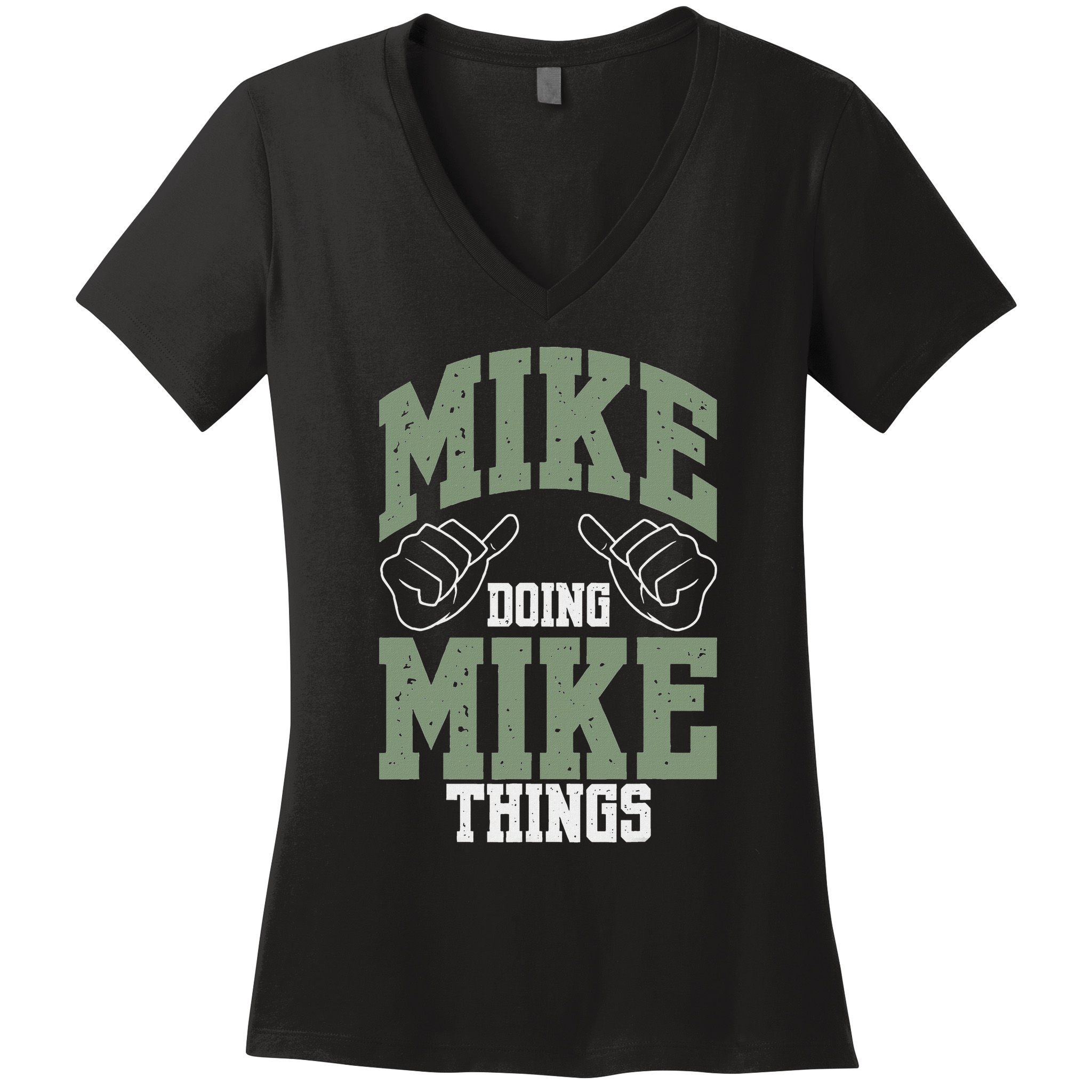 Personalized Name Mike Men's Black Mike Birthday Women's V-Neck T-Shirt