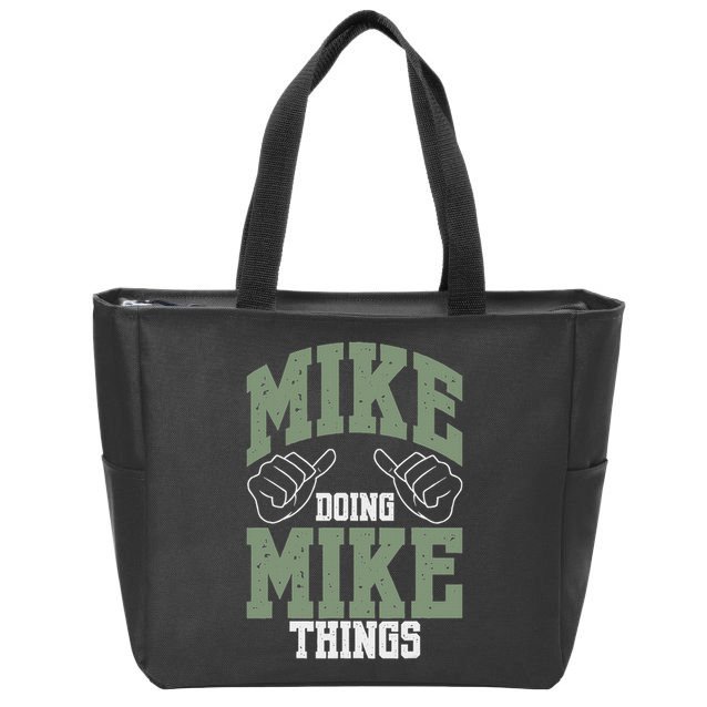 Personalized Name Mike Men's Black Mike Birthday Zip Tote Bag