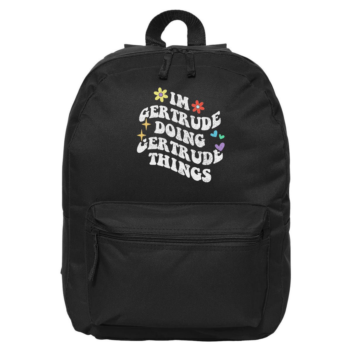 Personalized Name Mothers Day Outfit For Women Retro Groovy Im Gertrude Doing Gertrude Things Funny 16 in Basic Backpack