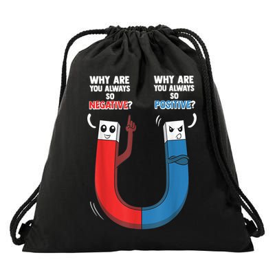 Positive Negative Magnet Science Chemistry Geek Drawstring Bag