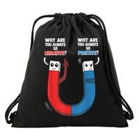 Positive Negative Magnet Science Chemistry Geek Drawstring Bag