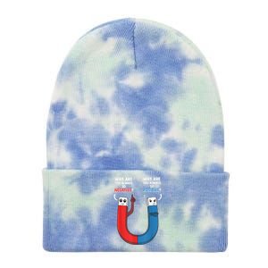 Positive Negative Magnet Science Chemistry Geek Tie Dye 12in Knit Beanie