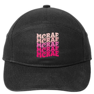 Personalized Name Mcrae I Love Mcrae 80's Groovy 7-Panel Snapback Hat