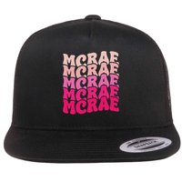 Personalized Name Mcrae I Love Mcrae 80's Groovy Flat Bill Trucker Hat