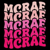 Personalized Name Mcrae I Love Mcrae 80's Groovy Flat Bill Trucker Hat