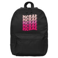 Personalized Name Mcrae I Love Mcrae 80's Groovy 16 in Basic Backpack