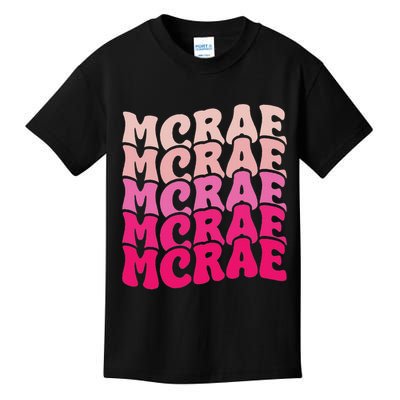 Personalized Name Mcrae I Love Mcrae 80's Groovy Kids T-Shirt