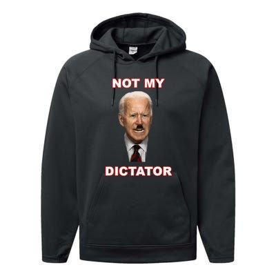 PedoHitler Not My Dictator Funny Joe Biden Performance Fleece Hoodie