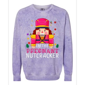 Pregnant Nutcracker Matching Family Group Christmas Colorblast Crewneck Sweatshirt