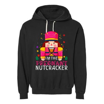 Pregnant Nutcracker Matching Family Group Christmas Garment-Dyed Fleece Hoodie