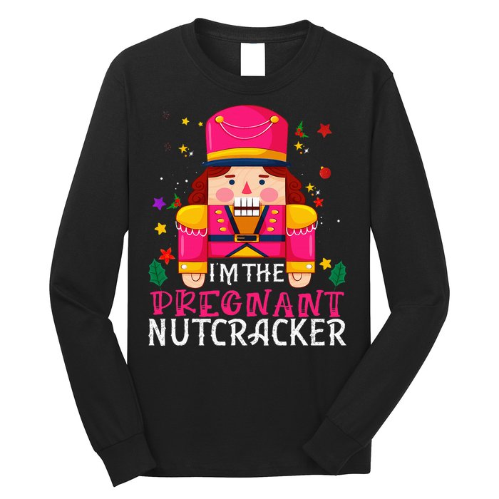 Pregnant Nutcracker Matching Family Group Christmas Long Sleeve Shirt