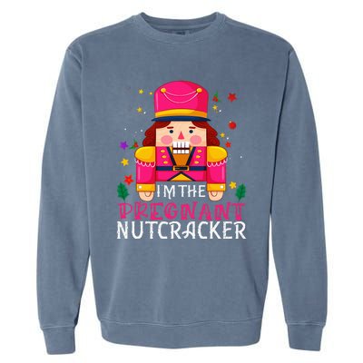 Pregnant Nutcracker Matching Family Group Christmas Garment-Dyed Sweatshirt