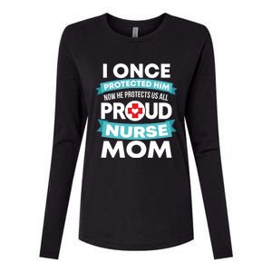 Proud Nurse Mom Support Rn Son Gift Womens Cotton Relaxed Long Sleeve T-Shirt